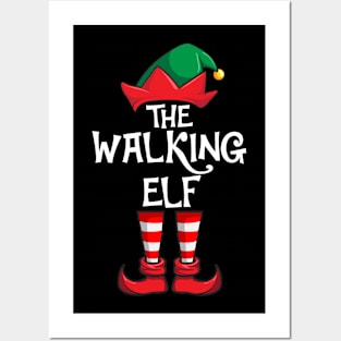 Walking Elf Matching Family Christmas Posters and Art